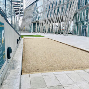 The boules court at Elmpark Green