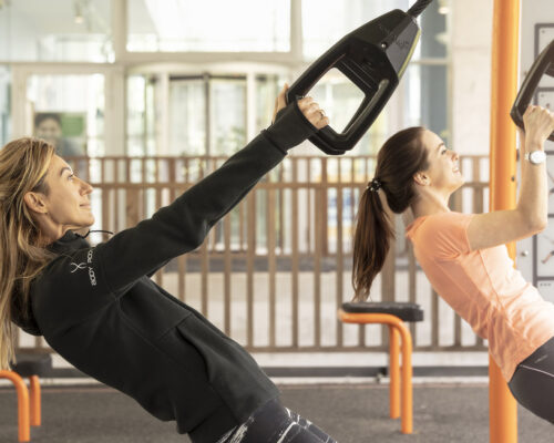 Outdoor fitness session on the campus